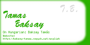 tamas baksay business card